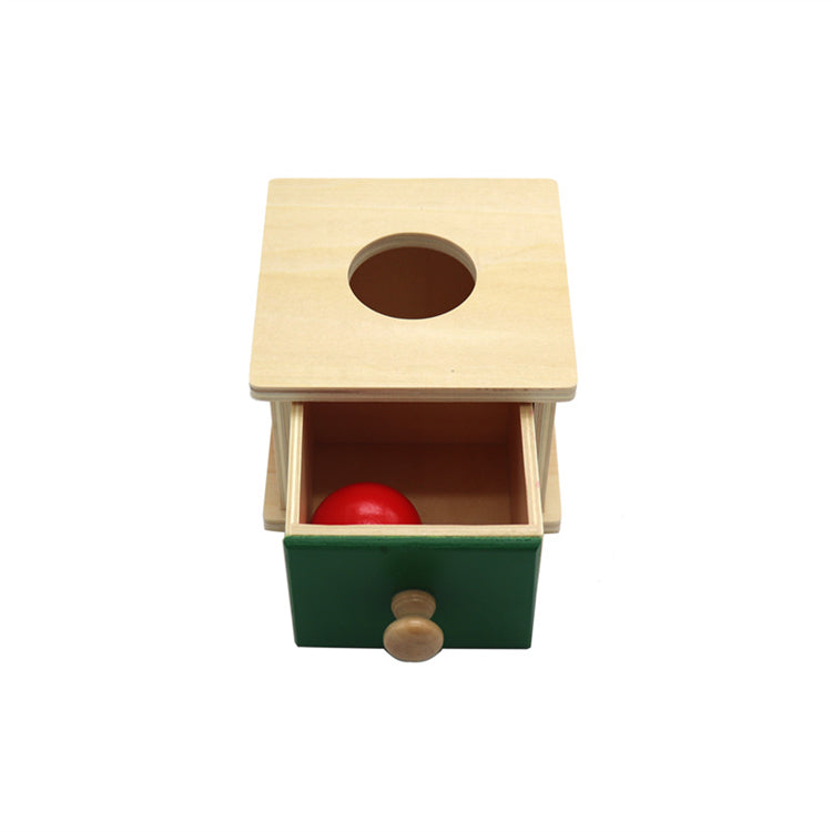 Montessori Object Permanence Box - Wooden Coin Box