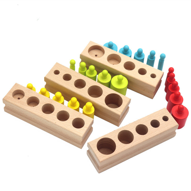 Knobbed Cylinder Blocks | Wooden Cylinder Sockets | Learning World