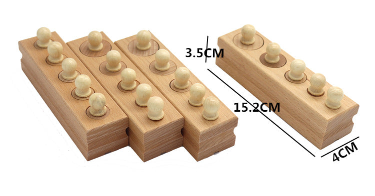 Knobbed Cylinder Blocks | Wooden Cylinder Sockets | Learning World