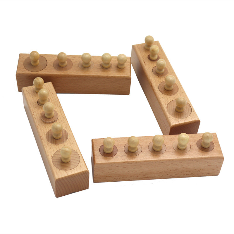 Knobbed Cylinder Blocks | Wooden Cylinder Sockets | Learning World