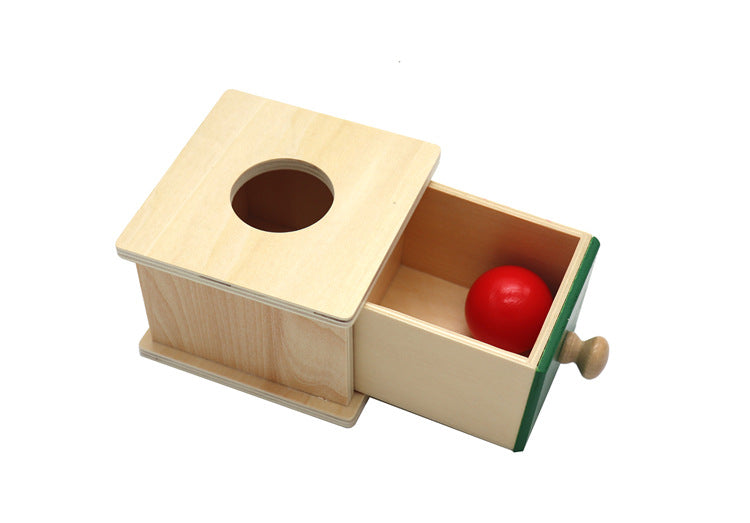 Montessori Object Permanence Box - Wooden Coin Box