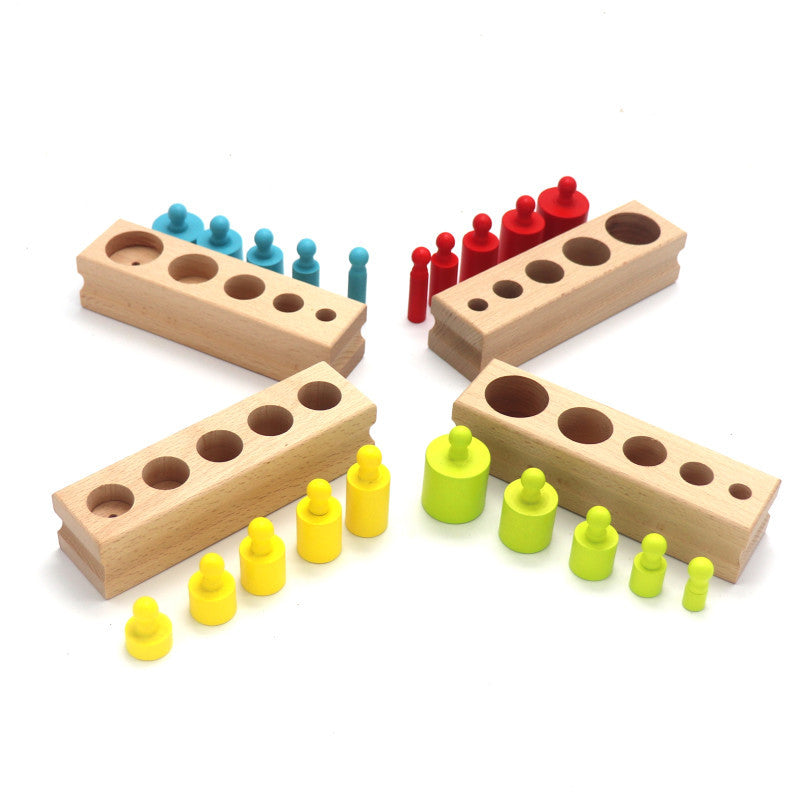 Knobbed Cylinder Blocks | Wooden Cylinder Sockets | Learning World