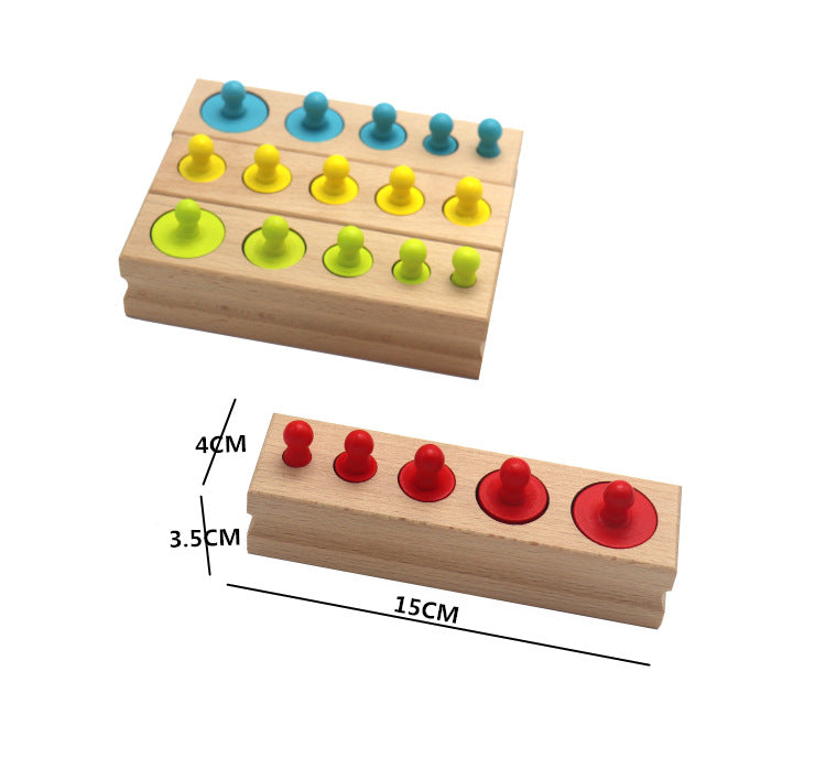 Knobbed Cylinder Blocks | Wooden Cylinder Sockets | Learning World