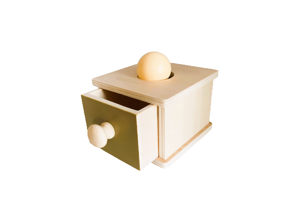 Montessori Object Permanence Box - Wooden Coin Box